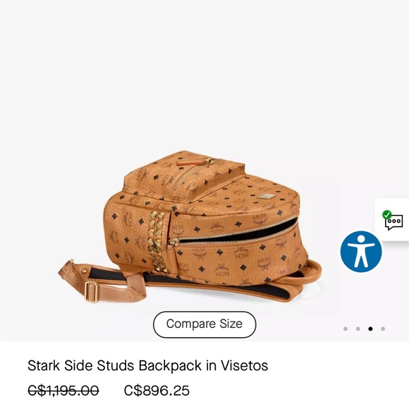 MCM Small Stark Side Studs Backpack in Visetos - UNISEX - Picture 13 of 16